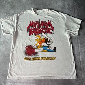 Mutilation Barbecue Hive Mind Homicide Death Metal Graphic T-Shirt White XL